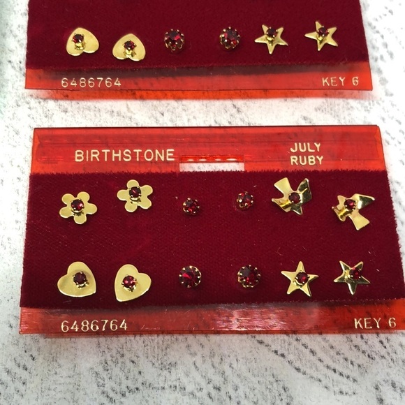 New old stock birthstone post stud earrings January May July-Choose - Picture 3 of 7